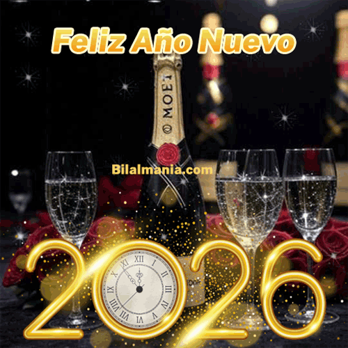 Feliz año nuevo 2026 gif